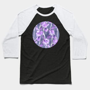 Simple Iris Pattern in Pastel Purple Baseball T-Shirt